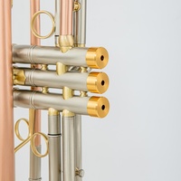 Phosphorus Bronze Heavier 3 Piston BB Key Trumpet Tricolor Matte Brushed Finish with Amado Water Key Fixed Ring Brass Instrument