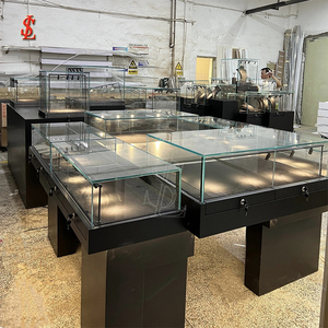 Ensemble de présentoirs à bijoux noir mat de luxe avec éclairage LED localisé, <span class=keywords><strong>vitrine</strong></span> de boutique verrouillable, <span class=keywords><strong>colonne</strong></span> de comptoir - Product Image 5