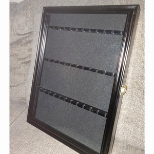 Caja de madera para recuerdo, cajita de sombra con cierre para pared, puerta de vidrio, expositor de cuchara de té de madera - Product Image 4