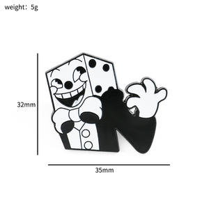 Cool noir et blanc jeu d'aventure tasse tête émail badge <span class=keywords><strong>cuphead</strong></span> broche - Product Image 5