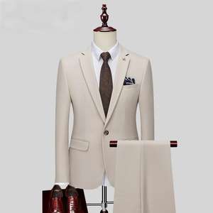 Costume d'affaires rayé à double boutonnage pour hommes haut de gamme <span class=keywords><strong>Blazer</strong></span> imprimé avec tissu peigné sur le devant ensembles de garçons d'honneur de grande <span class=keywords><strong>taille</strong></span> - Product Image 5