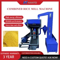 Moulin à riz multifonction combiné HANTO avec moteur électrique pour le traitement des céréales, broyage des grains, 600 kg/h, haute efficacité, 380 V, usage agricole