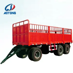 Mini size tractor 15tons 2 axles hydraulic dump trailer with draw bar