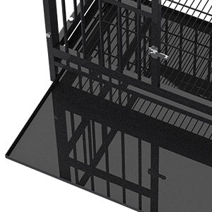 48-Inch Anti-Bite toz kaplanmış Metal köpek kulübesi katlanır tasarım Pet köpek sandık evi kurtarma ve taşıma için - Product Image 5