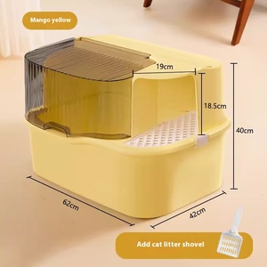 กระบะทรายแมวทรงสี่เหลี่ยมขนาดใหญ่พิเศษ แบบปิดมิดชิด ป้องกันการกระเด็น กลิ่นไม่รั่วซึม ทำความสะอาดง่าย ผลิตจากพลาสติก PP เป็นมิตรต่อสิ่งแวดล้อม - Product Image 5