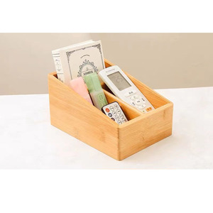 Office storage boxes made of <b>bamboo</b> and wood, suitable for living room <b>coffee</b> <b>tables</b>, desktop remote controls, cosmetics, and - Product Image 2