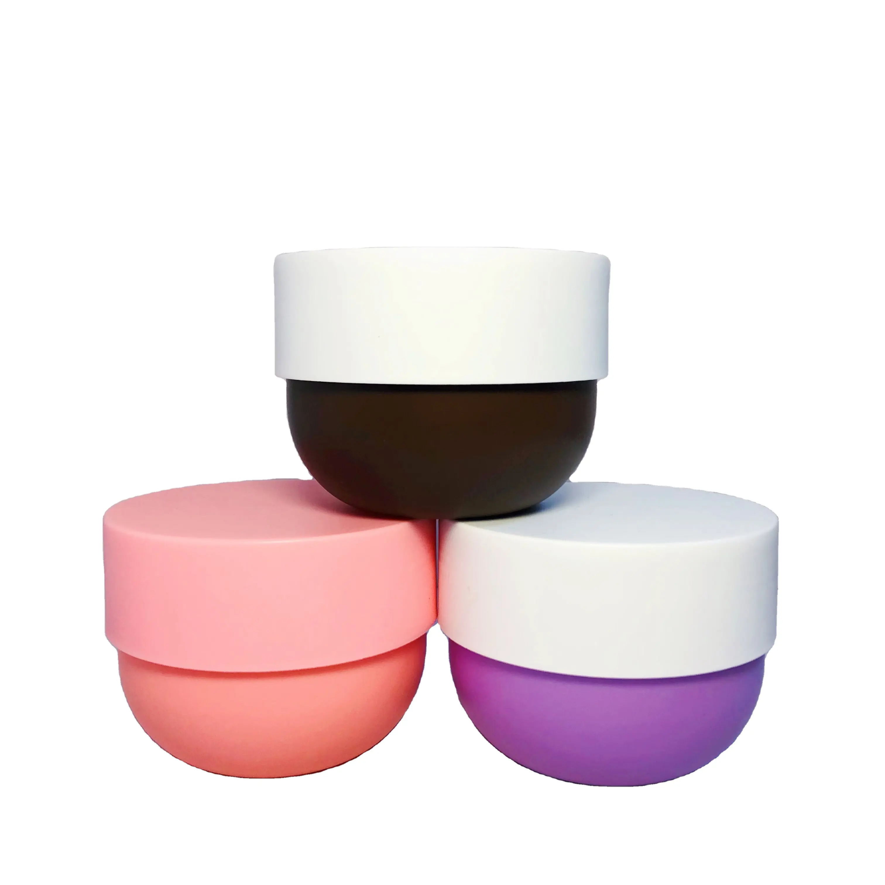 Frasco de creme facial personalizado roxo rosa, recipiente vazio para cuidados com a pele, plástico PP, formato oval, creme cosmético para cabelos, 250ml, 200ml