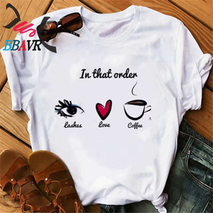 Camiseta de Manga Corta Estampada de Estilo Retro, Informal y a la Moda para Mujer, Venta al Por Mayor de Fábrica, Alta Calidad, Popular en Otoño - Product Image 1