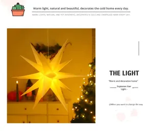 Linterna de Estrella de Plástico de 18 Puntas QF de 27CM 35CM 45CM 60CM para Decoración de Fiestas, Hoteles, Bares, Exteriores, LED - Product Image 6