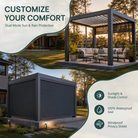 Gazebo automatique moderne, structure robuste, télécommande, construction de haute qualité pour jardin, bord de piscine, espace de loisirs extérieur