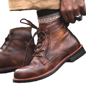 Botines de Tobillo para Hombre con Logotipo Personalizado, Estilo Vintage, Dropshipping, Talla Grande, Plataforma Gruesa, Botas de Moda para Otoño/Invierno - Product Image 1