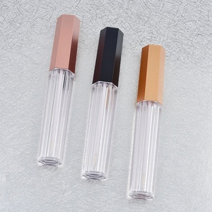 New <b>Clear</b> Hexagonal Lip Gloss Tube Empty Liquid Lipstick Packaging Customizable Logo Cosmetic Lip Gloss <b>Container</b> - Product Image 1