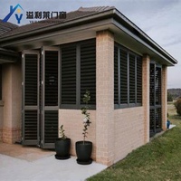 Porte obturateur à persienne en aluminium antivol moderne pour la maison, hôtel, fenêtres à battant articulées, ouverture verticale pour utilisation en entrepôt