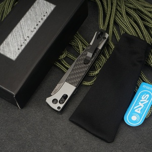 Cuchillo Plegable Alpha Knife Company BM4170BK con Mango de Fibra de Carbono y Hoja S90V de Punta Clip, Cuchillo de Camping de Despliegue Automático DIY - Product Image 5