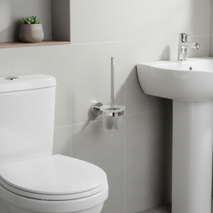 MIRA-C Kamalu porta scopino per WC a parete in acciaio, vetro opaco per uso bagno di casa alberghiera con bicchieri di plastica inossidabile - Product Image 3