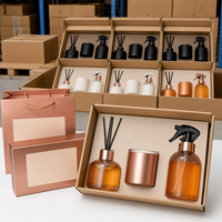Ensemble cadeau personnalisé de diffuseur de parfum à trois pièces, bougie et spray d'ambiance