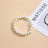 Nouveau Bracelet Manchette Unisexe Élastique en Perles d'Imitation et Perles en Plastique Superposées, Style Classique Vintage Rétro, Idéal Cadeau