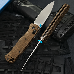 Couteau pliant <span class=keywords><strong>en</strong></span> acier BM 535 D2, manche <span class=keywords><strong>en</strong></span> Micarta lin, couteau de poche tactique d'extérieur, couteau vintage EDC, équipement de survie <span class=keywords><strong>en</strong></span> camping, outil EDC - Product Image 5
