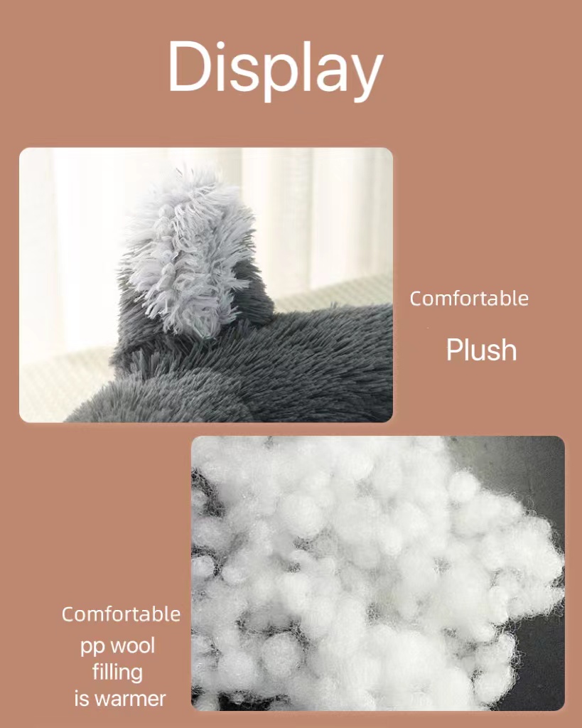 Cute Pretty Rabbit Ears Heating Winter Pet Calming Beds Sofa Wear Resisting