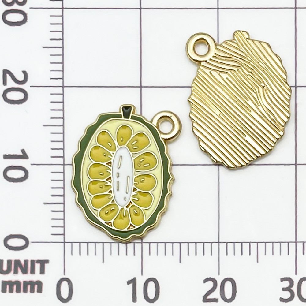Un jacquier jaune dégoulinant d'huile, 18*16*1mm, 1,1g, 24396