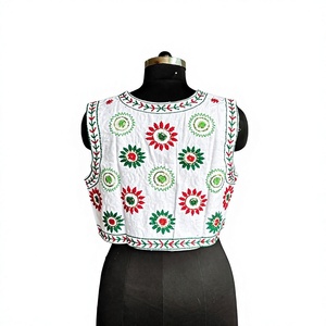 Floral Embroidered Ethnic Vest Traditional Hand-Embroidered <b>Waistcoat</b> Heritage Embroidery Jacket 100% Cotton XL - Product Image 4