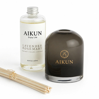 Diffuseur de parfum d'ambiance personnalisé AIKUN avec bâtonnets, flacon en verre pour aromathérapie, emballage cadeau pour la décoration intérieure