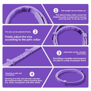 Paquete de 4 collares de silicona ajustables de lujo para gatos y perros, suministros impermeables para mascotas con patrón de estampado de animales en Stock - Product Image 5