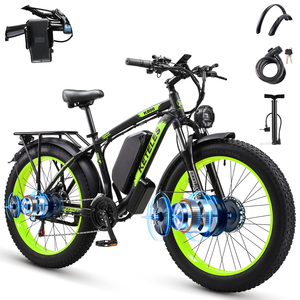 Bicicleta Eléctrica para Adultos con Tracción en las Cuatro Ruedas, Motor Dual, Neumáticos Gruesos de 26'', Batería de Litio de 48V 23AH, 21 Velocidades, Bicicleta de Montaña - Product Image 1