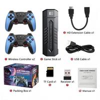 X2 Blue Ultra Gaming-Konsolen 4K Retro Familien-TV-Videospielkonsolen Gamepad Spielstick Klassisch 64GB 30000 Spiele für PSP/PS1
