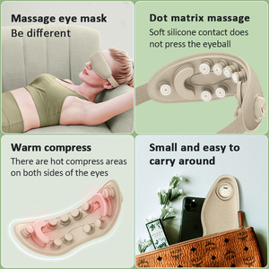 Masajeador Eléctrico 3D de Silicona para el Cuidado de los Ojos con Cabezal de Masaje, Alta Frecuencia, Tacto, Música Bluetooth, Calentamiento 10D, en Venta para Oficina - Product Image 2