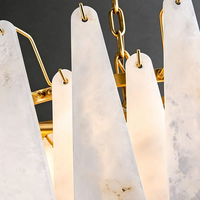 Lustre LED moderne et luxueux en cuivre à hauteur réglable, suspension en albâtre pour hôtel, îlot de cuisine, salle à manger, chambre à coucher
