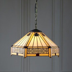 Lámpara colgante estilo americano industrial de vidrio tintado, tipo Tiffany, vintage, para pizzería. - Product Image 4