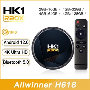 Appareil de streaming Android HK1 RBOX 64 Go eMMC 4K Amlogic Quad Core WiFi BT pour le divertissement à domicile - Product Image 1