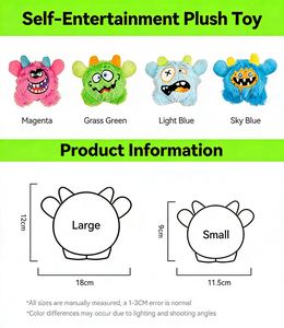 Jouet pour <span class=keywords><strong>chien</strong></span> en peluche Monster, interactif et couineur, avec balle élastique intégrée pour le nettoyage <span class=keywords><strong>des</strong></span> <span class=keywords><strong>dents</strong></span>, jouet en peluche brodé - Product Image 6