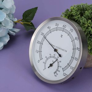 Nhiệt Kế Đo Độ Ẩm Treo Tường Phòng Tắm Hơi Trong Nhà Ngoài Trời Bằng Thép Không Gỉ Nhiệt Độ Độ Ẩm - Product Image 1