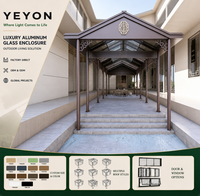 Yeyon 2026 OEM Véranda en aluminium à toit à pignon multi-sections, double vitrage, moderne, pour salon de thé extérieur, serre en verre