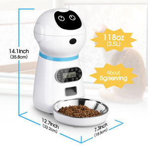 Dispenser Makanan Hewan Peliharaan Robot Pintar 3.5L Laris Manis, <span class=keywords><strong>4</strong></span> Waktu Makan, 80 Porsi, Pengingat Rekaman Suara Terjadwal, Pengumpan Otomatis Kucing Anjing - Product Image 4