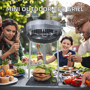 Parrilla de Barbacoa Portátil JIASHIDA de Acero Inoxidable con Acabado Esmaltado en Porcelana, Dispositivo de Seguridad contra Llamas, Carbón para Picnics y Camping - Product Image 2