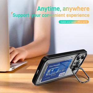 <span class=keywords><strong>IPhone</strong></span> 15 Pro Max Slim Fit TPU lai Acrylic trường hợp điện thoại rõ ràng trường hợp chủ thẻ đứng khe cắm thẻ 2 1 Wallet trường hợp đối với iphones15 - Product Image 5