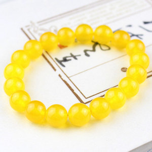 Yellow Chalcedony Beaded <b>Bracelet</b> 12mm 10mm 8mm Round <b>Ball</b> Ethnic Style Everyday Wear Jewelry - Product Image 3