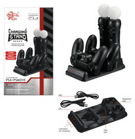 Base de Carga para Controladores de PS4 PS MOVE VR, Estación de Carga con Cable, Base de Carga Cuádruple, Accesorio para Cargar