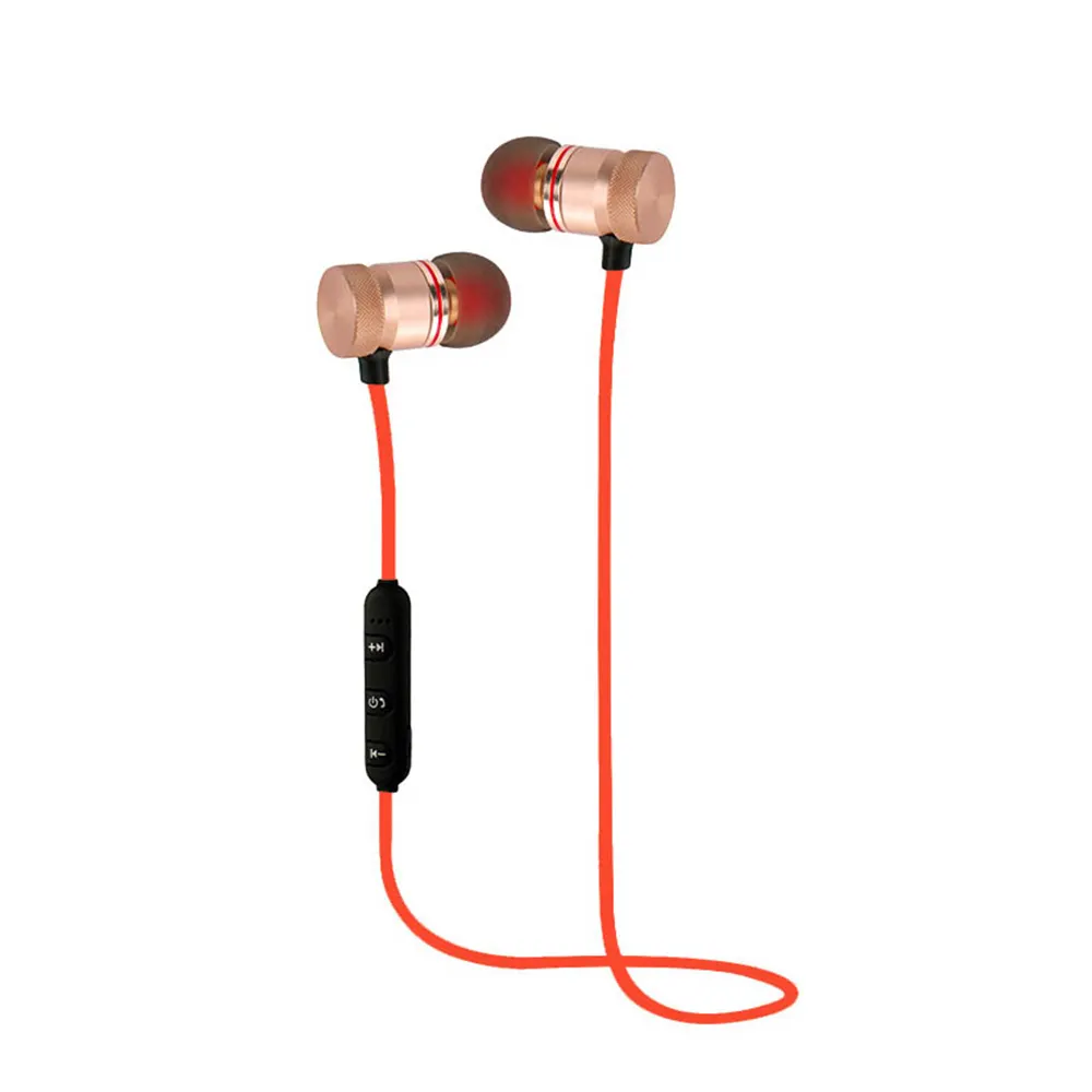 Écouteurs bluetooth sans fil avec bande magnétique, casque d'écoute, oreillettes avec micro en métal, pour sport, vente en gros, bon marché, 2019