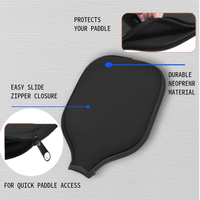 Housse de protection pour raquette de Pickleball, étui en néoprène avec fermeture éclair, sac de protection pour raquette, épaisseur de 16mm, accessoires écologiques