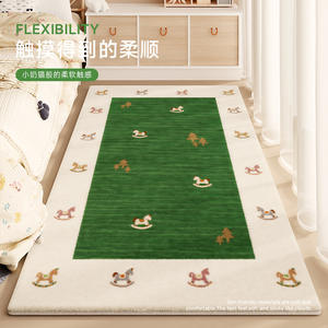 พรมเด็กผ้าแคชเมียร์เทียมรูปสี่เหลี่ยมผืนผ้ากันคราบลายการ์ตูนพรมข้างเตียงนุ่มสำหรับห้องนอนห้องนั่งเล่นเด็กใช้ - Product Image 1