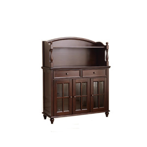 Riley <b>Sideboard</b> 118 Solid Pine Wood <b>Storage</b> Cabinet Living Room Cabinet With Glass Doors And Drawers - Product Image 5