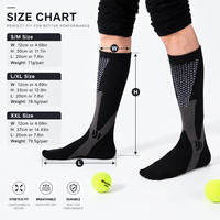 Chaussettes de compression sportives pour hommes, hauteur genou, pour la course, le cyclisme, le football, chaussettes de soutien athlétique, vente en gros, logo personnalisé