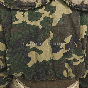 Người đàn ông của tùy chỉnh ngụy trang Áo khoác Polyester cotton dày anorak trùm đầu lông cổ áo dài dây kéo giản dị vịt vải tìm kiếm cho mùa xuân - Product Image 3