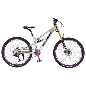 Vélo <span class=keywords><strong>de</strong></span> montagne <span class=keywords><strong>VTT</strong></span> 10 vitesses en aluminium 26 pouces avec double suspension et freins à disque hydrauliques, amortisseur double épaule pour descente - Product Image 1