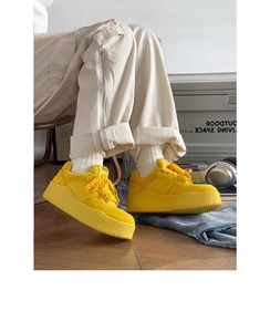 2025 Sneakers con lacci in Sole spessa primavera estate arancione per donne scarpe Casual con plateau in stile College - Product Image 5