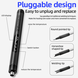 Bộ dụng cụ hàn không dây di động Làm nóng nhanh Có thể điều chỉnh nhiệt độ Pin lithium có thể sạc lại Bút hàn - Product Image 5